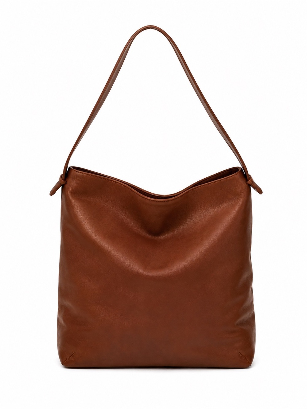 Ann Taylor Cognac Brown Leather Hobo Shoulder Bag Soft Slouch Everyday Purse - Picture 2 of 13